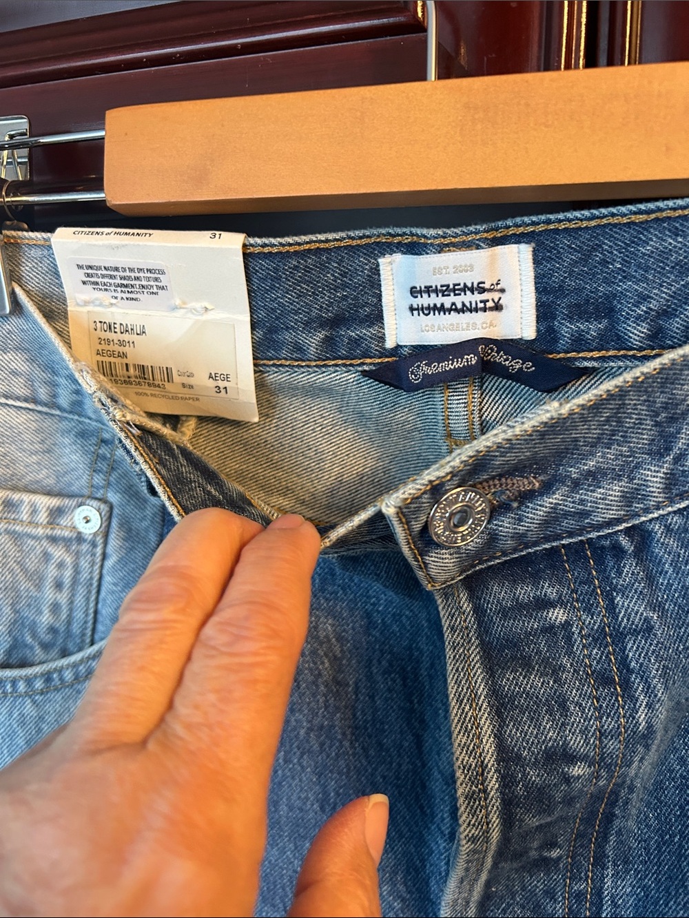 CITIZENS OF HUMANITY Patchwork Denim Jeans size 31 - Picture 10 of 11